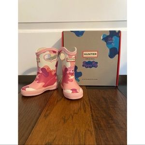 Hunter x Peppa Pig rain boots (pink; size 4)